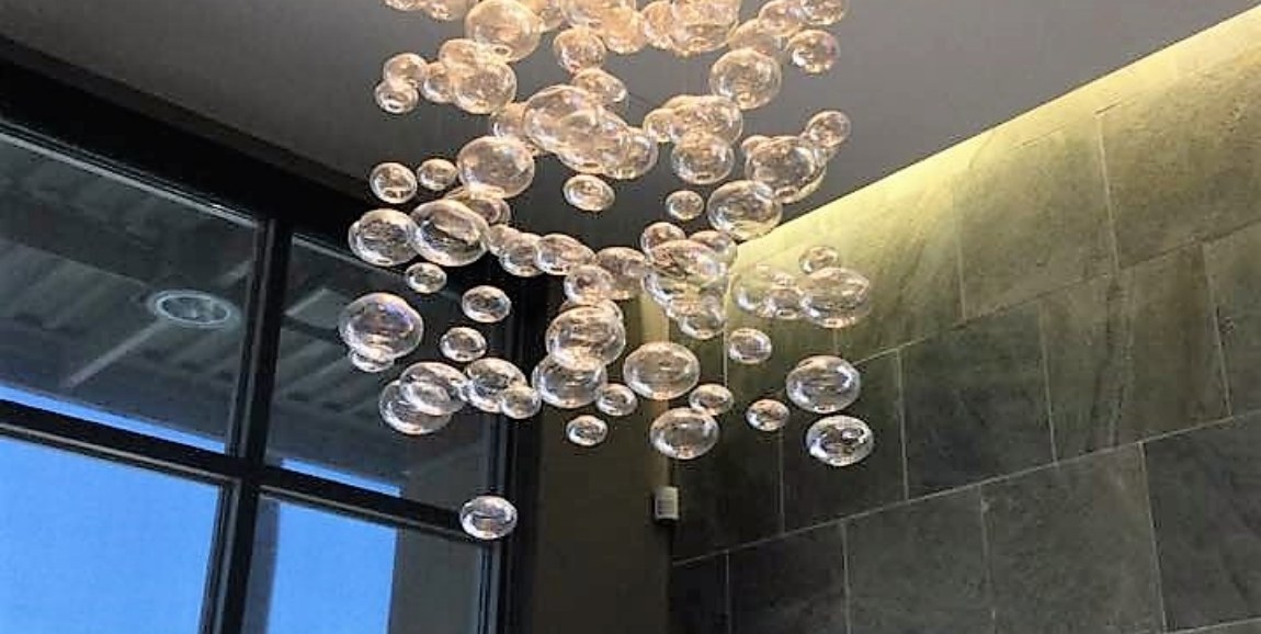 Chandelier with bubble like lights
