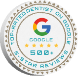 Top rated dentist on Google badge