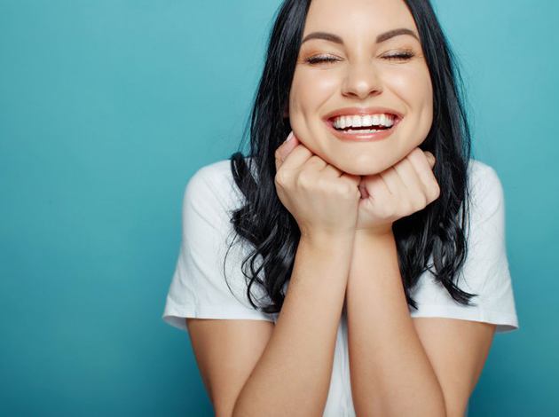 Lady smiles