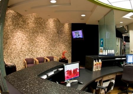 Reception area of dental office in Newark