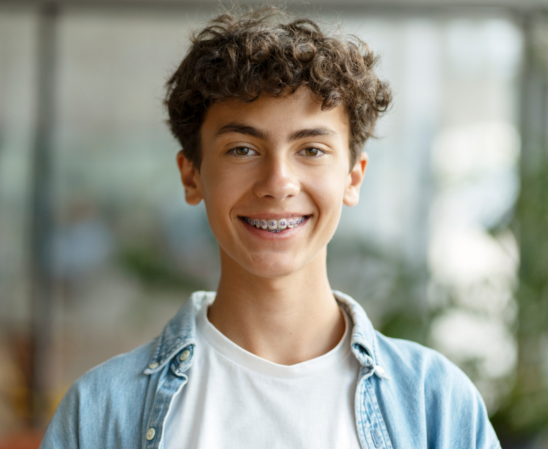 Teen with braces